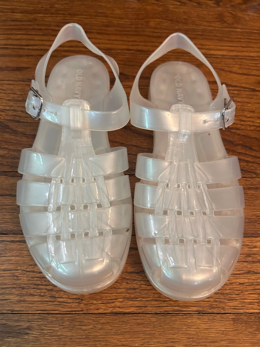 Old Navy Pearl Clear Jelly Sandals - Translucent White